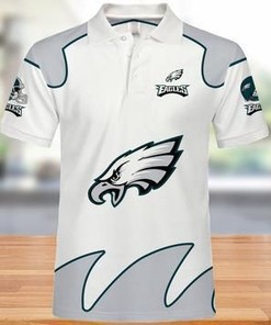 Philadelphia Eagles Men'S White Full Print 3D Polo Shirt - Cool Fan Gear