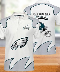 Philadelphia Eagles Men'S White Polo Shirt - Classic Fan Gear