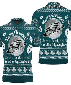Philadelphia Eagles Merry Christmas Fly Ea 3D Polo Shirt - Festive And Funky Fan Gear