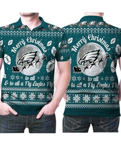 Philadelphia Eagles Merry Christmas Fly Ea Polo Shirt - Festive And Fun For Fans