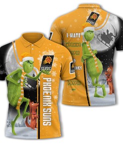 Phoenix Suns Nba Unisex Funny Christmas The Grinch 3D All Over Print Polo Shirt