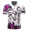 Pink Muddy Camo Horse Tattoo 3D Polo Shirt - Stylish And Personalized For Horse Lovers With Unique Twist