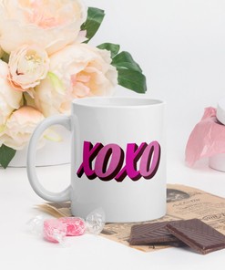 Pink Xoxo Coffee Mug - Valentine Mug Set - Valentines Day Love Gift