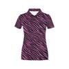 Pink Zebra Print Women'S Polo Shirt For Feminine Animal Lovers