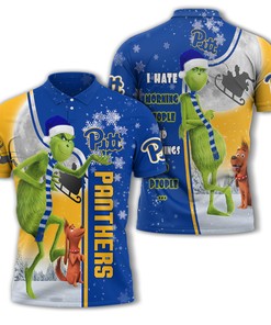 Pittsburgh Panthers Ncaa Unisex Funny Christmas The Grinch 3D Polo Shirt - Great For Athleisure T-Shirt Enthusiasts