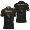 Pittsburgh Steelers 7 Ben Roethlisberger Black Golden Edition Jersey Polo Shirt