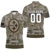 Pittsburgh Steelers Camouflage Pattern 3D Personalized Polo Shirt - Fans Gift