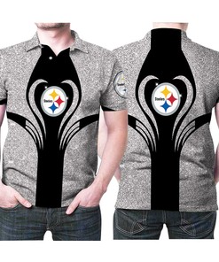 Pittsburgh Steelers Heart Logo Twinkle 3D Printed Fan Gift Polo Shirt - Ideal Gift For Fans