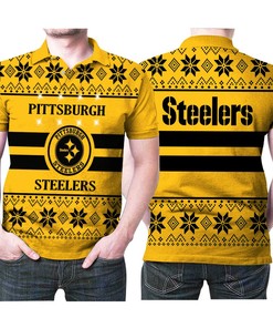 Pittsburgh Steelers Light Up Ugly Christmas 3D Printed Fan Gift Polo Shirt - Perfect For Fans