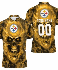 Pittsburgh Steelers Nfl Fan Skull 3D Printed Polo Shirt - Perfect For Fans