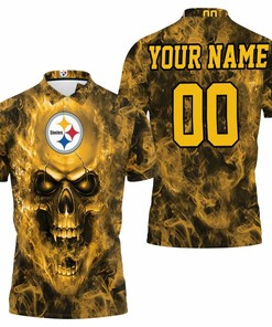 Pittsburgh Steelers Nfl Fans Skull Personalized Polo Shirt - Best For Fans
