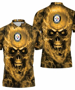 Pittsburgh Steelers Nfl Fans Skull Polo Shirt - Best Gift For Fans