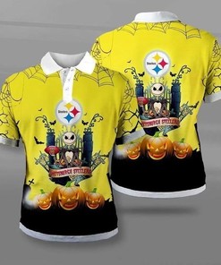 Pittsburgh Steelers Spooky Halloween 3D Polo Shirt For Fans