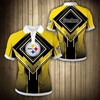 Pittsburgh Steelers Square Lattice Personalized Polo Shirt For Fans - Nfl Gift