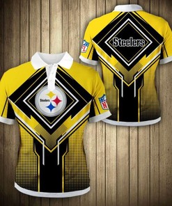 Pittsburgh Steelers Square Lattice Personalized Polo Shirt For Fans - Nfl Gift