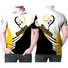 Pittsburgh Steelers Yellow Black Heart Logo 3D Printed Polo Shirt - Perfect Gift For Fans