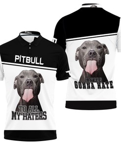 Playful And Fun Pitbull Lover 3D Polo Shirt With Polo Collar