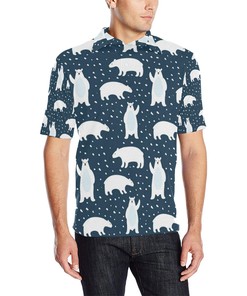 Polar Bear Pattern Men'S Polo Shirt - Grab One Today For A Fun And Personal Look
