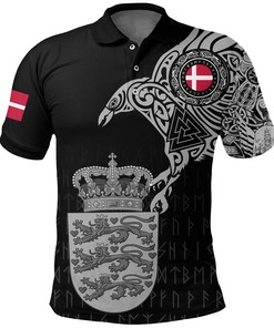 Polo Shirt - Danish And Raven Of Odin Design - A Modern Twist On The Traditional Look