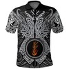 Polo Shirt - Fehu Rune With Raven Tattoo - Make A Statement With This Unique Design