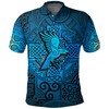 Polo Shirt - Raven Odin Celtic Cyan Design - A Gorgeous And Ethereal Look
