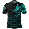 Polo Shirt - The Raven Of Odin Rune Cyan Design - A Cool Design For Trendsetters