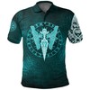 Polo Shirts - Cyan Spear Of The God Odin - Gungnir And Two Cyan Ravens Style Design