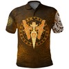 Polo Shirts - Gold Spear Of The God Odin - Gungnir And Two Gold Ravens Viking Polo Shirt Design
