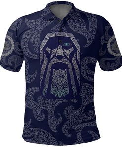 Polo Shirts - Odin God Tattoo Viking Polo Shirt Design - Showcase Your Love For Odin With This Cool Design