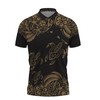 Polynesian Gold Sea Turtle Tattoo All Over Print Polo T-Shirt For Men