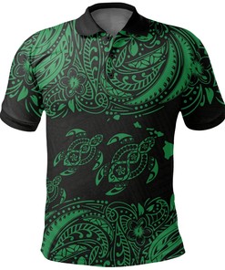 Polynesian Hibiscus Golf Shirt Turtle Personalized Polo T-Shirt