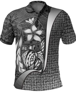 Polynesian White Polo Shirt With Tribal Turtle Design Personalized Polo T-Shirt