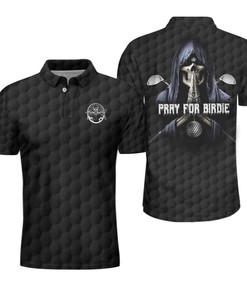 Pray For Birdie Golf Skeleton Polo Shirt For Fans - 3D Polo Shirts For Father Day