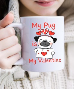 Pug Mom Mug - Pug Coffee Cup - Valentine's Day Mug Gift Set - Gift for Pug Lover