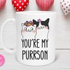 Purrson ValentineDay Mug, Cute Cat Lovers Mug with Love Quotes