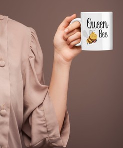 Queen Bee Coffee Mug For Girls - Valentine Mug for Her with Valentines Day Mug Ideas