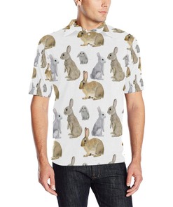 Rabbit Pattern Print Design Polo Shirt For Fans - All Over Print Polo T-Shirt