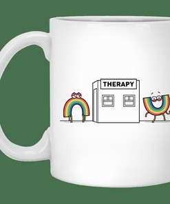 Rainbow Therapy Mug Set, Best Gift for Friends or Lovers with Love Quotes