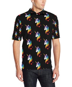Rainbow Unicorn Pattern Print Design Polo Shirt For Fans - All Over Print Polo T-Shirt