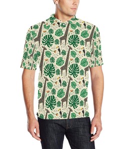 Rainforest Giraffe Pattern Print Design Polo Shirt For Fans - All Over Print Polo T-Shirt