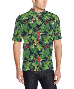 Rainforest Parrot Pattern Print Design Polo Shirt For Fans - All Over Print Polo T-Shirt