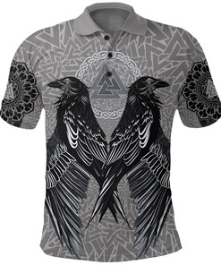Raven Valknut Cyan Vikingstyle Polo Shirt For Athleisure T-Shirt Fans