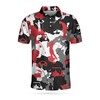 Red And White Camouflage Golf 3D All Over Printed Polo Shirt For Fans - Athleisure T-Shirt