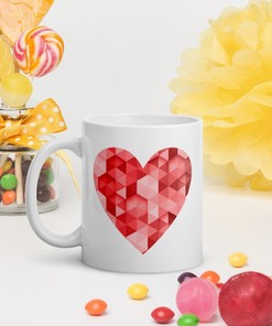 Red Heart Valentine's Day Mug - Valentines Day Gift For Her - Sending Love Friendship Mug For Friend - Cute Mugs