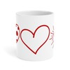 Red Hearts Coffee Mug - Valentine Gift For Her or Him