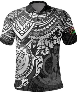 Red Hibiscus Vanuatu Turtle Polo Shirt