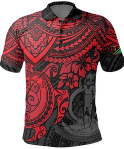 Red Polynesian Turtle Vanuatu Polo Shirt