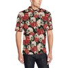 Red Rose Skull Print Polo Shirt - Perfect Gift For Fans Of Skulls