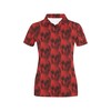 Red Skull Print Women'S Polo Shirt - Gift For Fans Of Skulls And Vibrant Fashion
