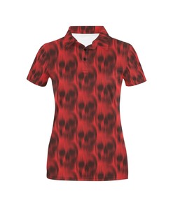 Red Skull Print Women'S Polo Shirt - Gift For Fans Of Skulls And Vibrant Fashion